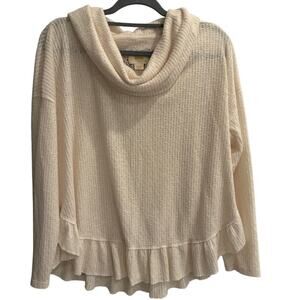 Maeve by Anthropologie Size Medium Addie Ruffled Hacci Pullover Sweater